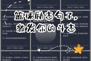 篮球训练激励孩子的句子有哪些